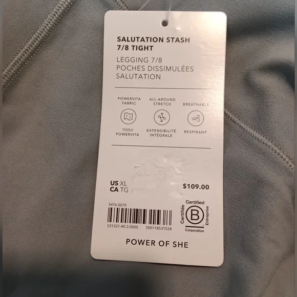 Athleta Salutation Stash 7/8 Tight - Picture 3 of 3